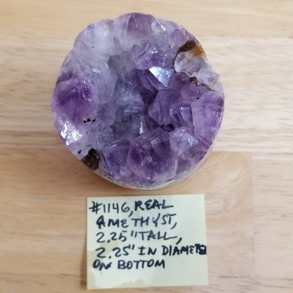 1146 Rare Collectible Real Amethyst Cylindrical Cu - Picture 2 of 13